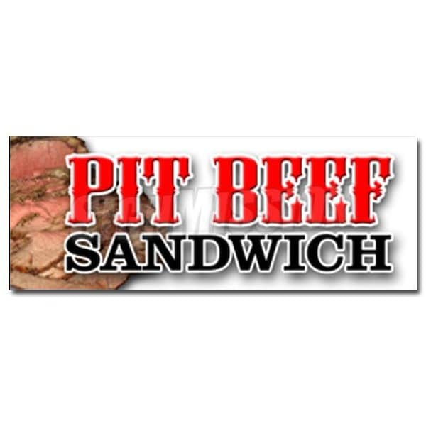 PIT BEEF SANDWICH DECAL sticker bbq smoked meat beef grilled restaurant, D-24 Pit Beef Sandwich